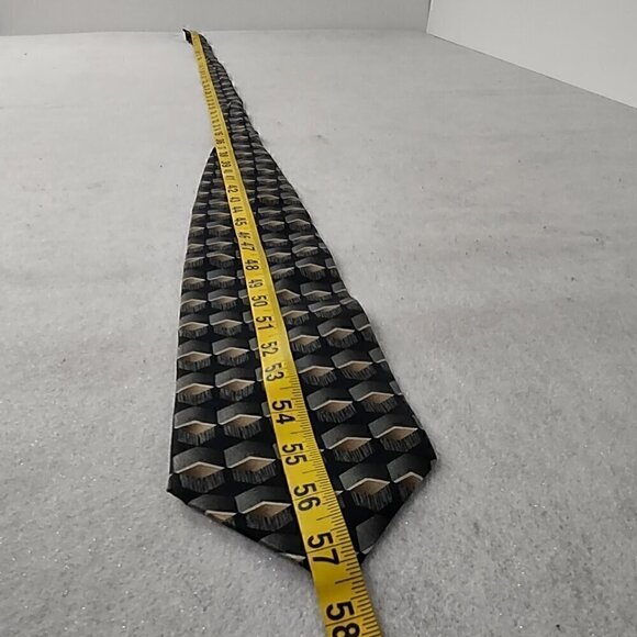 JF J Ferrar Mens Black, Cream, Tan, Green, 100% Silk Classic Business Neck Tie - Picture 4 of 9